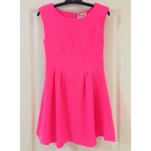 L’atiste | Bachelorette Bright Pink Mini Skater Summer Dress